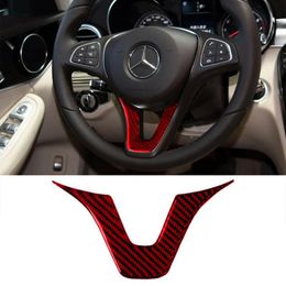 Steering Wheel Covers Red Carbon Fiber Chin Trim Lightweight Anti-rust Durable Decorative Cover Compatible For C Series W204 2007-13Steering