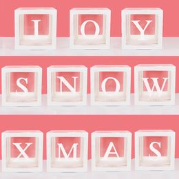 Christmas decorations for home transparent box XMAS JOY SNOW NOEL box Christmas gift box year Christmas decor 201027