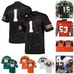 Nik1 Miami Hurricanes Football Jersey NCAA College Reginald Wayne Michael Irvin Mark Walton Clive Walford Vernon Carey Jr. THE ROCK Testaverde