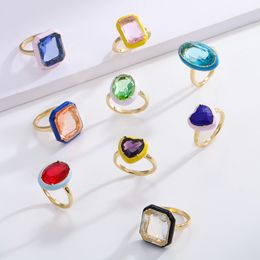 Gem Ring Female Vintage Europe and America Retro Simple Lovers Index Finger Ring for Women Wholesale Couple Jewellery