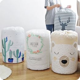 Clothing & Wardrobe Storage Cartoon Bear Collapsible Drawstring Bag Beam Port Transparent Organiser Clothes Blanket Container Quilt Bundle P