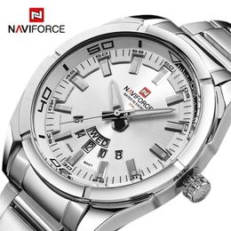 NAVIFORCE Watch Men Top Brand Men Watches Full Steel Waterproof Casual Quartz Date Sport Military Wrist Watch Relogio Masculino 220530