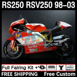 Fairings and Tank cover For Aprilia RSV RS 250 RSV-250 RS-250 RSV250 98-03 4DH.61 RS250 RR RS250R 98 99 00 01 02 03 RSV250RR 1998 1999 2000 2001 2002 2003 Body white red