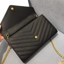 2022 Luxurys Designers Women Gold Sliver Chain Crossbody Bag Loulou Leather Handbag s Tote Flip Cover Shoulder Wallet Cross Plain