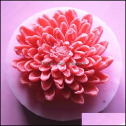 Cake Tools Bakeware Kitchen Dining Bar Home Garden Chrysanthemums Rose Flower Sile Molds Fondant Soap Mold Cupcake Jelly Candy Chocolate