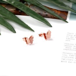 Stud Rose Gold /Gold/Silver Colour Butterfly Shape Matte Surface Earrings For Women Wedding Jewellery 2022 Aretes De MujerStud Farl22