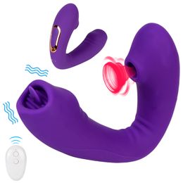 Oral sexy Suction Tongue Vibrating Sucker 10 Speeds Erotic Toy for Women Clitoris Stimulator Vagina Sucking Vibrator