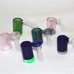 14mm male Glass Ashcatcher Hookah Bong with Colourful Silicone Container Reclaimer Thick Pyrex Ash catcher Water Smoking Pipes dabber tools