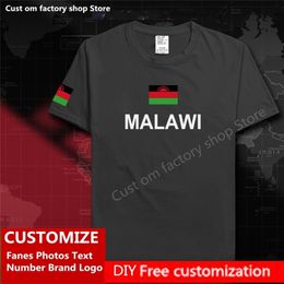 MALAWI Country Flag T shirt DIY Custom Jersey Fans Name Number Brand Cotton T shirts Men Women Loose Casual Sports T shirt 220620