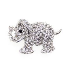 20 Pcs/Lot Custom Cute Animal Brooch Fashion Rhinestone Elephant Pin For Women Decoration Gift