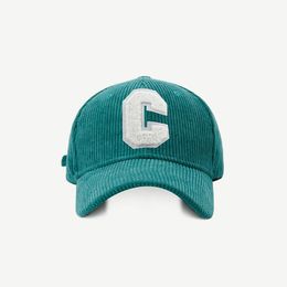 Summer Corduroy Stripe Baseball Cap Women Men Spring Embroidery Letter C Outdoor Adjustable Sun Hat Vacation Casquette Gorras