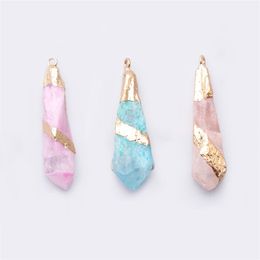 Pendant Necklaces Women's Blue Natural Agates Druzy Stone Statement Necklace Jewelry CrystalPendant