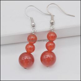 Other Earrings Jewellery Natual Round Shape Red Carnelian Stone Beads Gem Gift Drop Delivery 2021 Dhskm