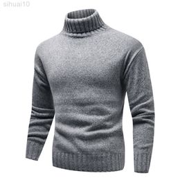 Autumn Winter Men's Turtleneck Sweater Men Knitting Sweaters Knitted Sweater All-Match Warm Men Jumper Sweaters L220801