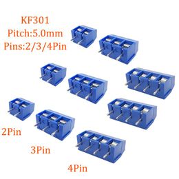 pcb block Canada - Other Lighting Accessories 2P 3P 4P 5mm Screw Wire Terminal Block KF301-2P KF301-3 4P Pitch 5.0mm Straight Pin Spliceable Plug-in PCB Cable