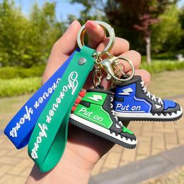 Creative sports shoes key chains pendant basketball 3d shoes model car keyring bag pendants men and women birthday gifts