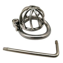 Screw Lock Ergonomic Design Stainless Steel Male Chastity Device Super Small Cock Cage Penis lock Cock Ring Chastity Belt S070 220712