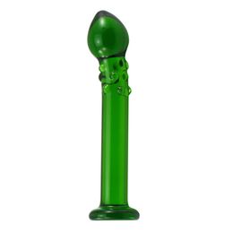 Cute Smooth Green Crystal Glass Anal Plug Vaginal Beads Massage Masturbation Adult sexy Toys For Men Women Couples Gay Beauty Items