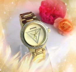 Whosales Fashion women diamonds ring quartz watches 34mm High-grade Full Stainless Steel luxury Wristwatches top design clock Nice table Relogio Feminino