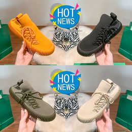 2023 designer running shoes Ripple Tech Knit Sneaker Bottegas Lace-up Orange Slip on Black Optic White Cane sugar khaki low men sneakers top women trainers