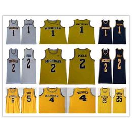 Chen37 2019 Michigan Wolverines Basketball 1 Charles Matthews 2 Jorda Poole Jersey Men 5 Jalen Rose 4 Chris Webber 25 Juwan Howard 41 Glen Rice