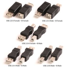 Nickle-Plated USB 2.0 Type A Female To B Male Printer Scanner Connector Adapter Converter