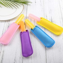 Antifreezing Popsicles Bags Tools Freezer Icy Pole Popsicle Holders Reusable Neoprene Insulation Ice Pop Sleeves Bag for Kids Summer DH3543