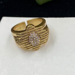 Open Luxury Design Ring For Woman Diamond Top Brass Gold Rings Women Fashion Jewellery Supply linkA