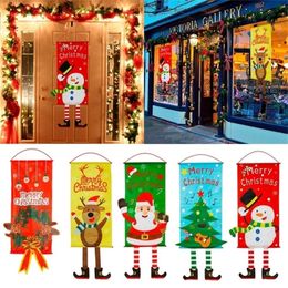 HUIRAN Merry Hanging Flag Decorations for Home Door Christmas Ornaments Xmas Decor Navidad Year Y201020