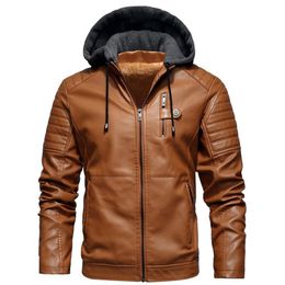 Men's Jackets Motorcycle Jacket Men Slim Retro Winter Male PU Leather Stand Collar Sportswear Suits Mens Bomber CoatMen's