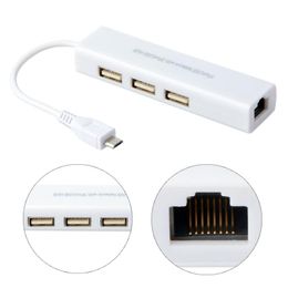 Hubs Adapter 1Port USB Network With 3Port Hub Micro To LAN Ethernet RJ45 3 PortsUSB