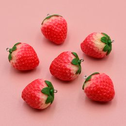Resin Simulation Food Toy Large Strawberry Earrings Keychain Bag Pendant Pendant DIY Jewellery Accessories 1221916