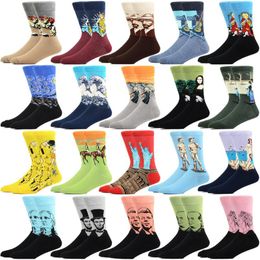 Men's Socks Men Cotton 2022 Personality World Celebrity Classic Painting High Quality Designer Brand 19 Styles Are OptionalMen's