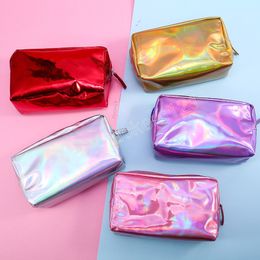 Waterproof Laser Colorful Portable Cosmetic Bags Women Make Up Bag PU Pouch Wash Toiletry Bag Travel Organizer Case