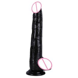 Nxy Dildos Super Huge Black Strapon Thick Giant Realistic Anal Butt with Suction Cup Big Soft Penis Sex Toy for Women220418