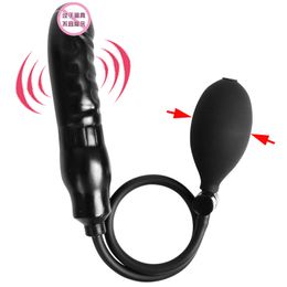 sexy Real Penis Big Dildo Inflatable Anal Plug Vagina Huge Massager Toys Expander Butt Masturbator Adult