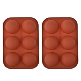 Consegna rapida Stampi in silicone a mezza sfera per bombe al cioccolato Pasticceria Stampo per torta a 6 fori per la cottura Utensili per pasticceria da cucina EE