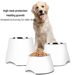 Nonslip Double Cat Bowl Dog Bowl Tall feet Pet Feeding Cat Water Bowl For Cats Food Pet Bowls For Dogs Feeder Product Supplies 210320