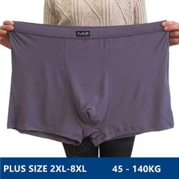 Underpants Bamboo Fibre Soft Boxers Man 140KG Plus Size 8XL 7XL 6XL Male Boxershorts Oversized Breathable Underwear Solid PantieUnderpants