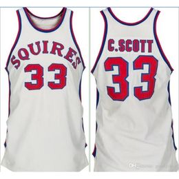 Chen37 Custom Men Youth women Vintage RARE #33 Charlie Scott WHITE Road RETRO HomeBasketball Jersey Size S-6XL or custom any name or number jersey
