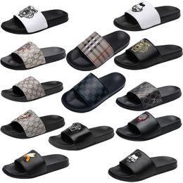 Luxury Brand men designer Slipper Slides Designer avatar cartoon Grid pattern Shoes Summer Fashion Wide Flat Slippery Sandals Flip Flop size 39-46