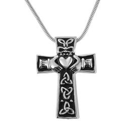 Pendant Necklaces Stainless Steel Memorial Cross Heart Cremation Jewellery For Ashes Urn Keepsake NecklacePendant