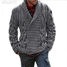 European And American Men Vest V Neck Sweater Casual Long Sleeves Thick Sweater L220801