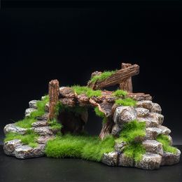 Resin Rockery Bridge riums Decorations rium fish decor Fish Tank Accessories Ornament Y200917