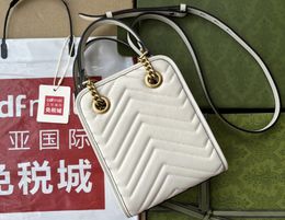 Realfine Bags 5A 696123 16cm Marmont matelassé Leather Mini Shoulder Handbags Purse For Women with Dust Bag