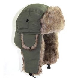 Berets 2022 Winter Hat Trapper Russian Trooper Earflap Keep Warm Ski Men Women Faux Fur Bomber Hats