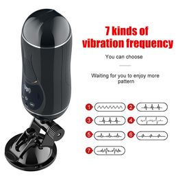 Automatic Sucking Male Masturbator Cup Voice Interaction Blowjob Real Pussy Anal Vibrator Peni Exercise Massager sexy Toy for Men Beauty Items