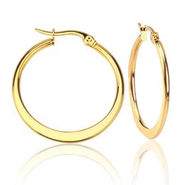 Hoop & Huggie Cute Stainless Steel Big Korean Earring Set For Women Fashion Jewellery Christmas Earrings Pendientes BrincosHoop