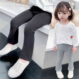 For Solid Colour Girl Flare Children Pants Spring Autumn Girls Clothes 210412