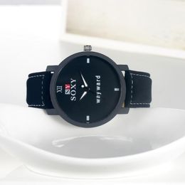 Wristwatches 2022 SOXY Fashion Wrist Watch Male Quartz Sale Items Big Face Boys Leather Designer Watches Men Montre Homme